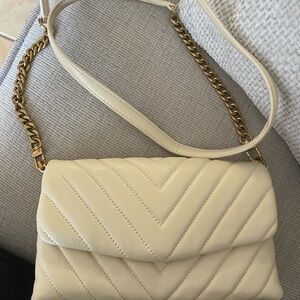 Quince Cream Chevron Crossbody Bag